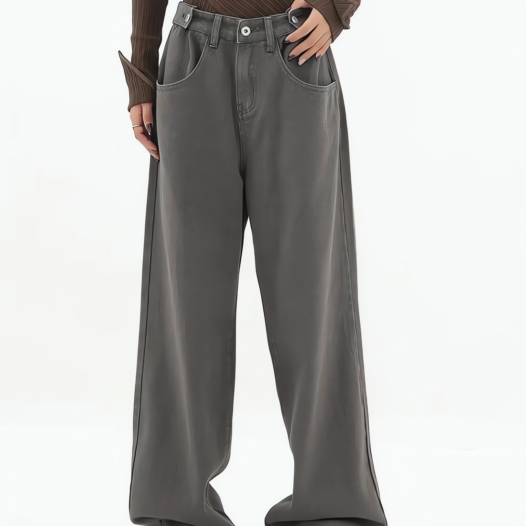 Adjustable Waist Baggy Denim Jeans - KAYSMAR