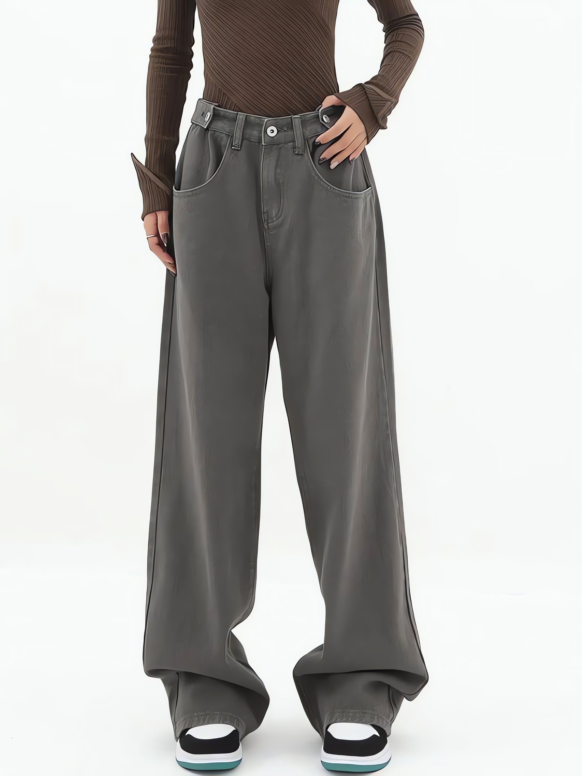 Adjustable Waist Baggy Denim Jeans - KAYSMAR