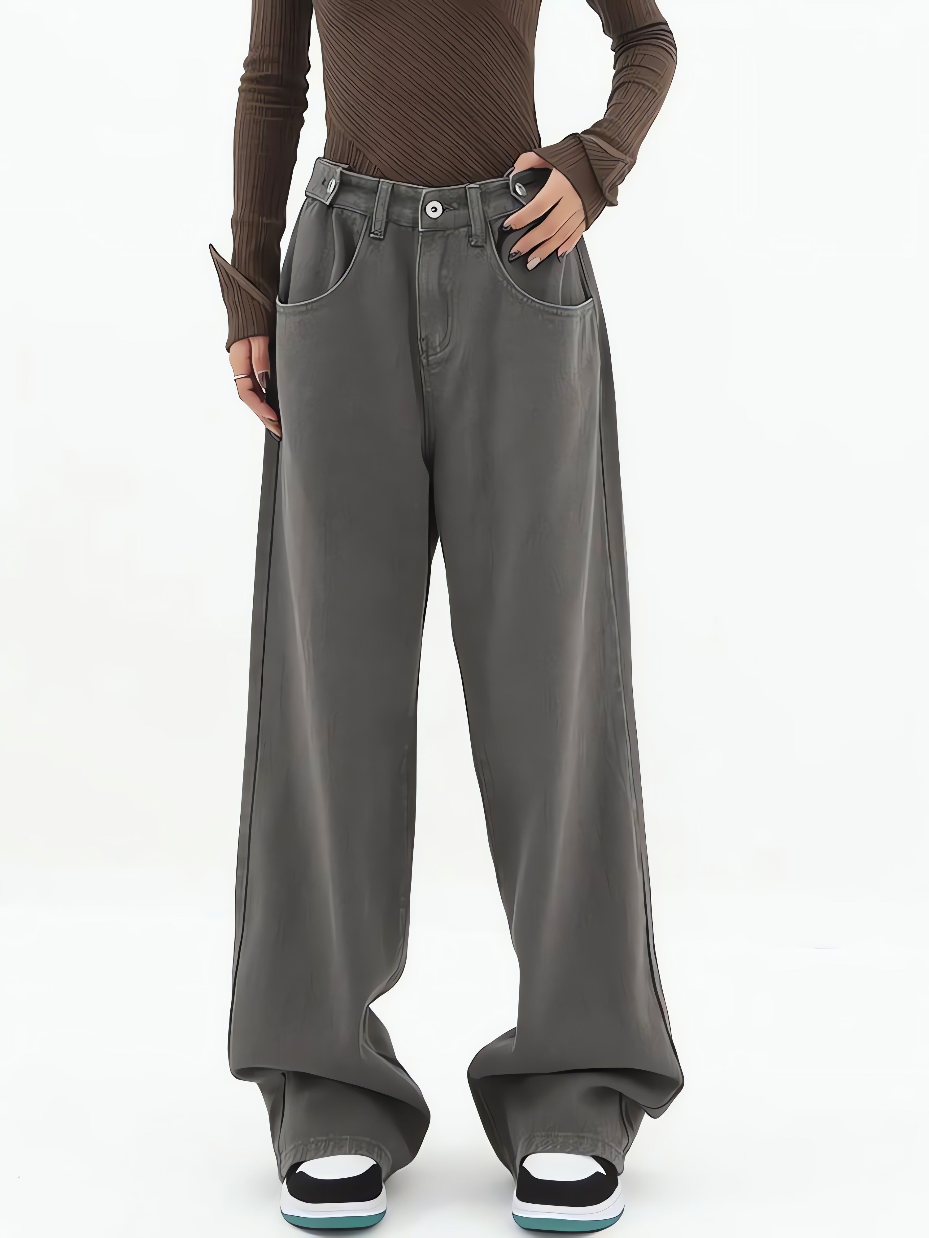 Adjustable Waist Baggy Denim Jeans - KAYSMAR