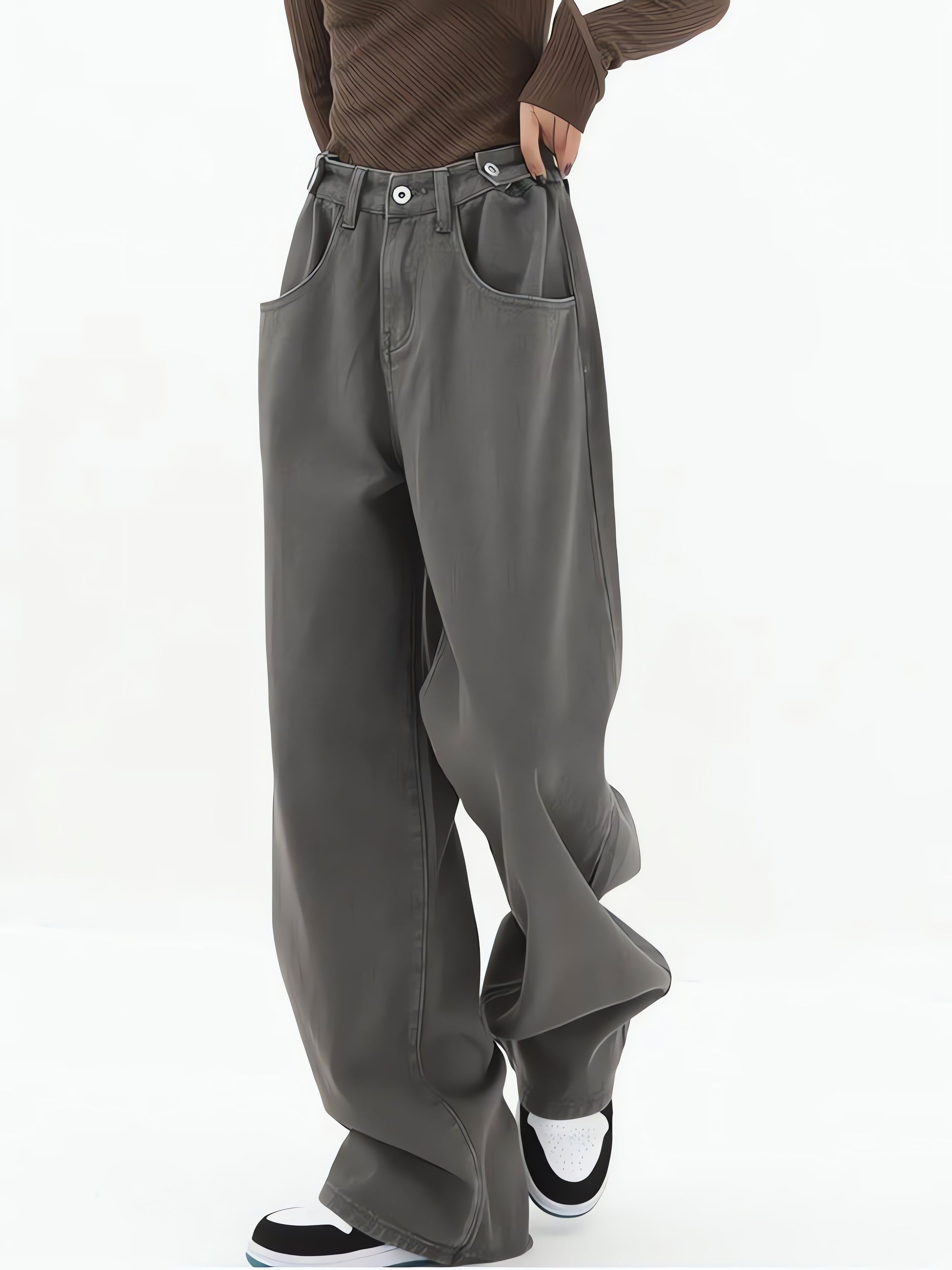 Adjustable Waist Baggy Denim Jeans - KAYSMAR