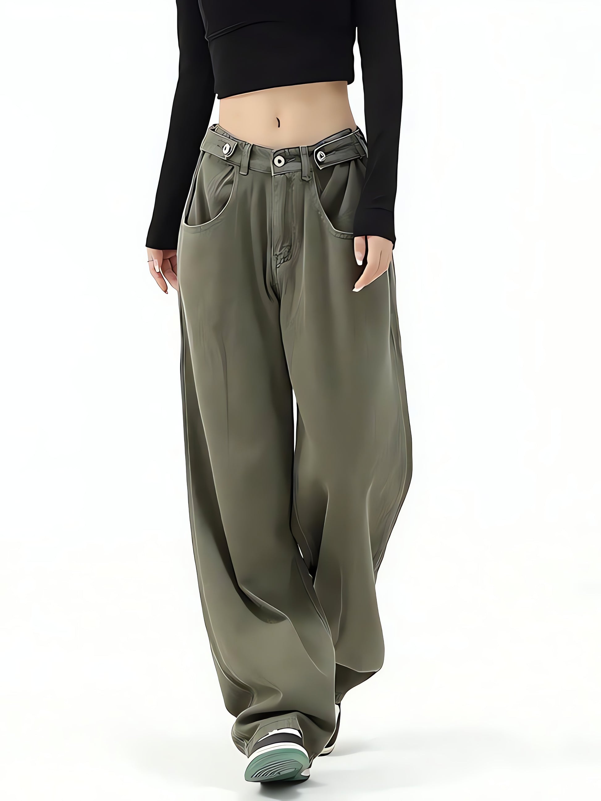 Adjustable Waist Baggy Denim Jeans - KAYSMAR