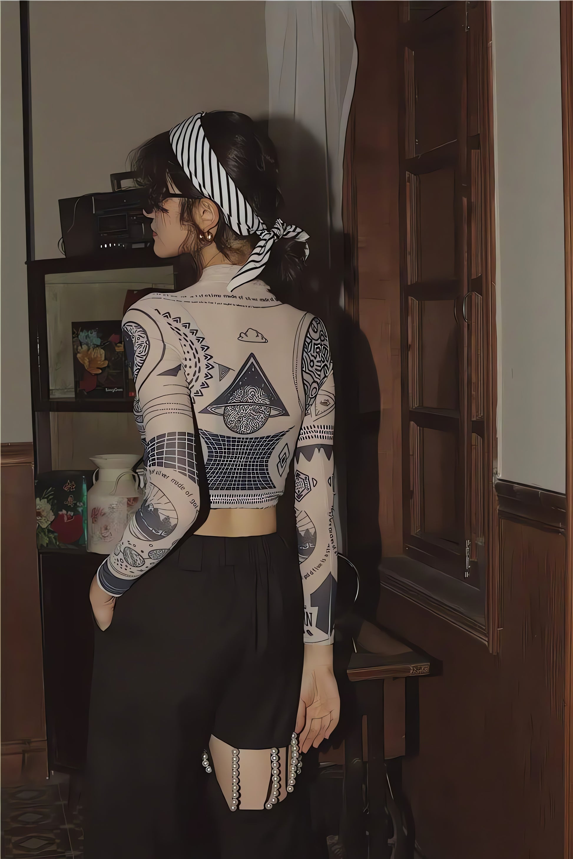 Ancient Egyptian Mystique Symbol Crop Top - KAYSMAR