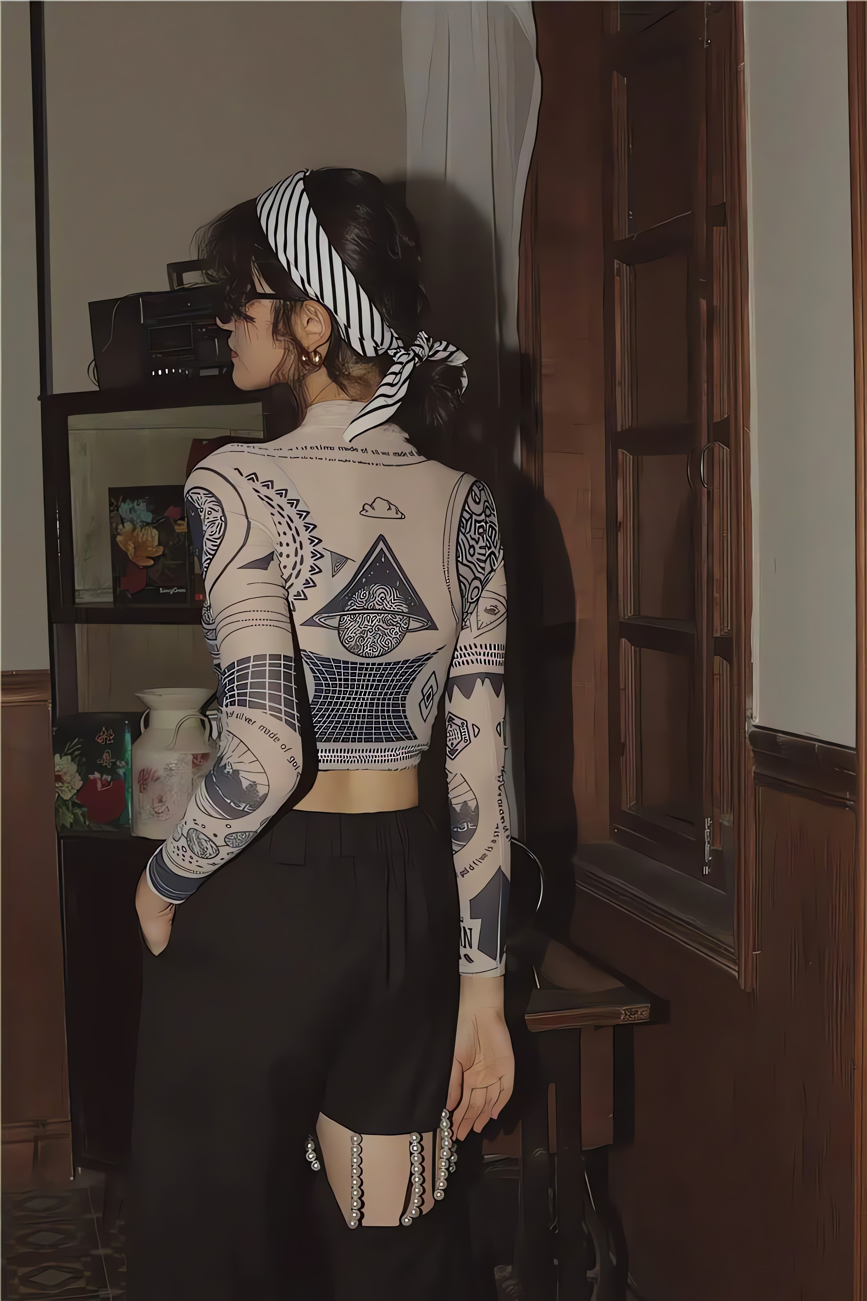 Ancient Egyptian Mystique Symbol Crop Top - KAYSMAR