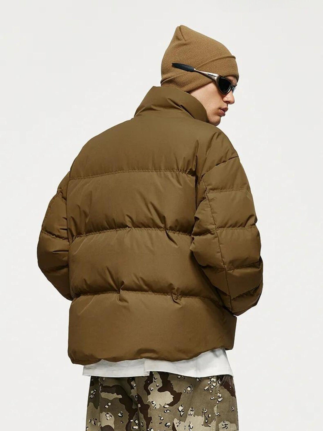 Asymmetric Hem Zip-Up Puffer Jacket - KAYSMAR