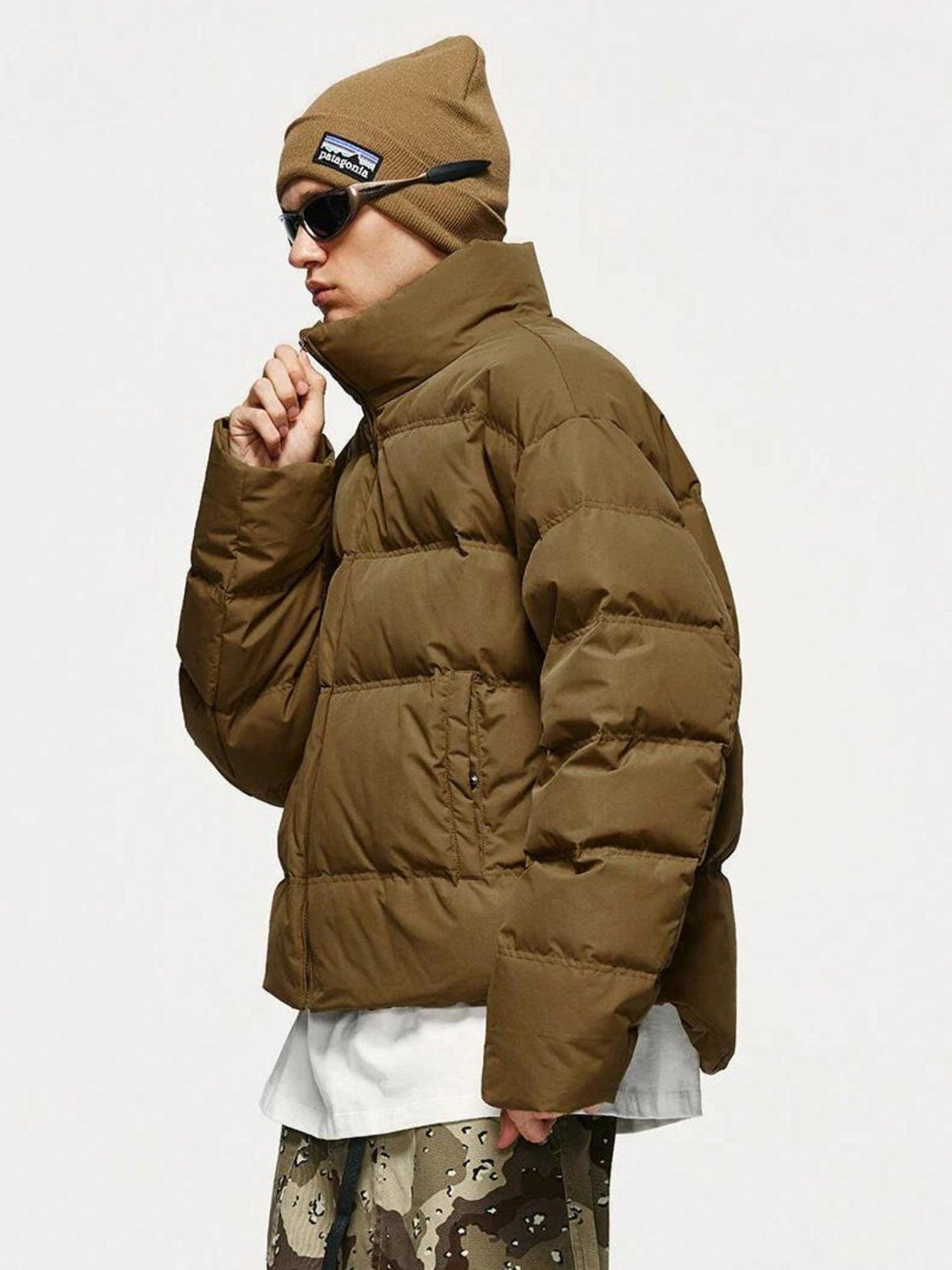 Asymmetric Hem Zip-Up Puffer Jacket - KAYSMAR