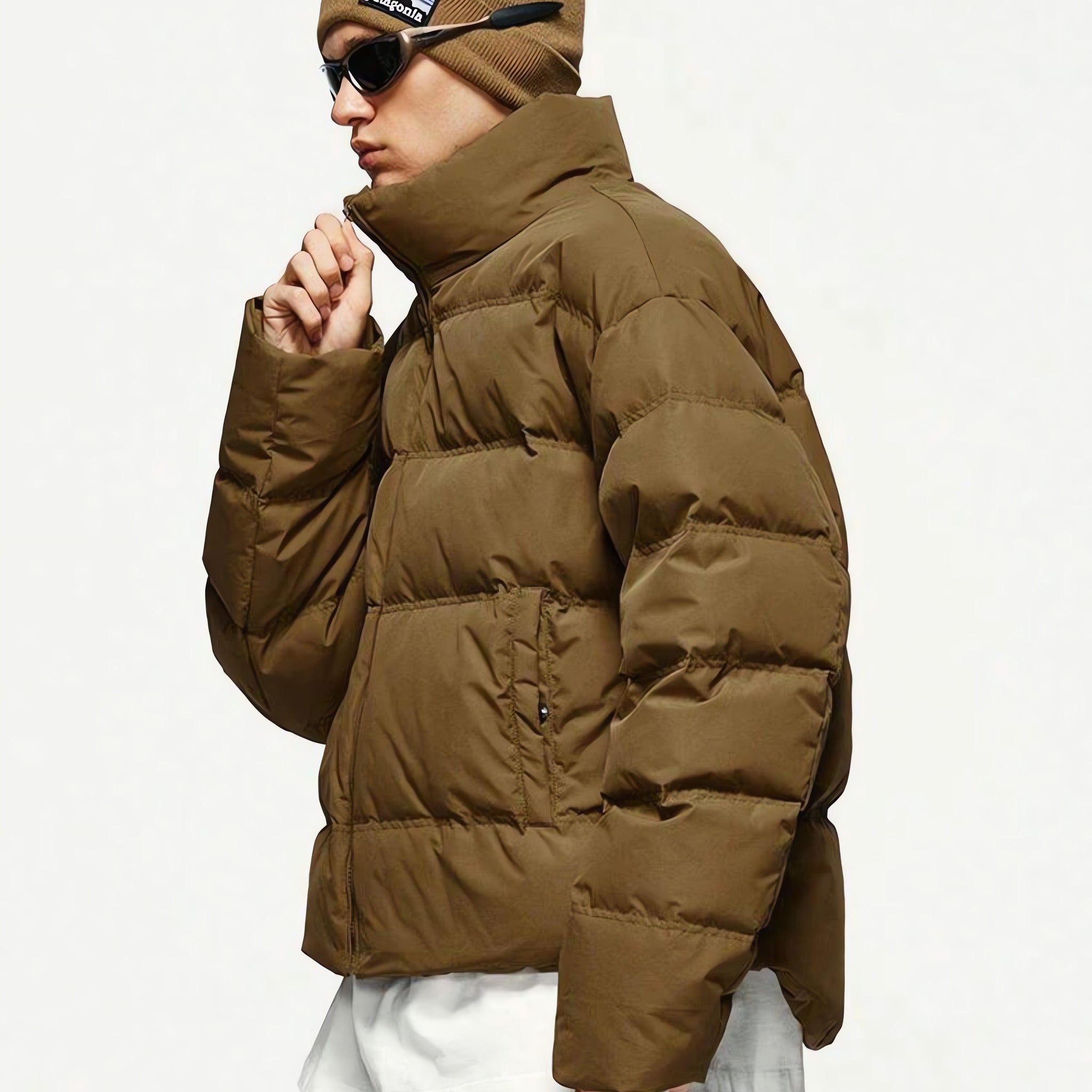 Asymmetric Hem Zip-Up Puffer Jacket - KAYSMAR