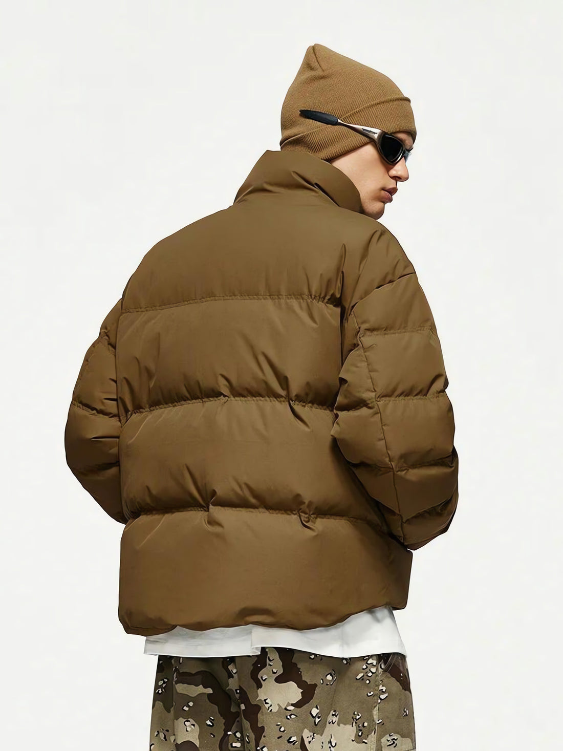 Asymmetric Hem Zip-Up Puffer Jacket - KAYSMAR