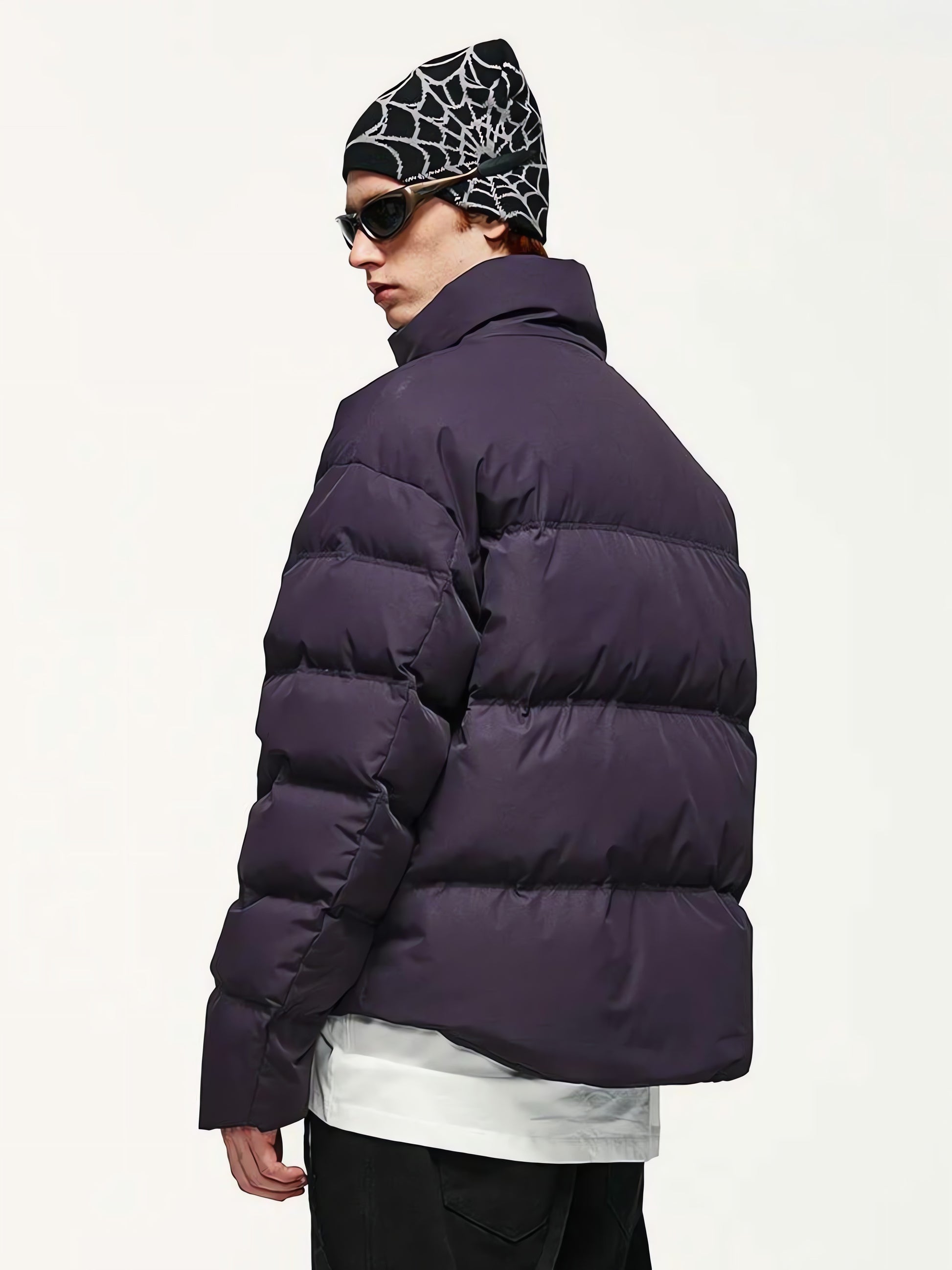 Asymmetric Hem Zip-Up Puffer Jacket - KAYSMAR