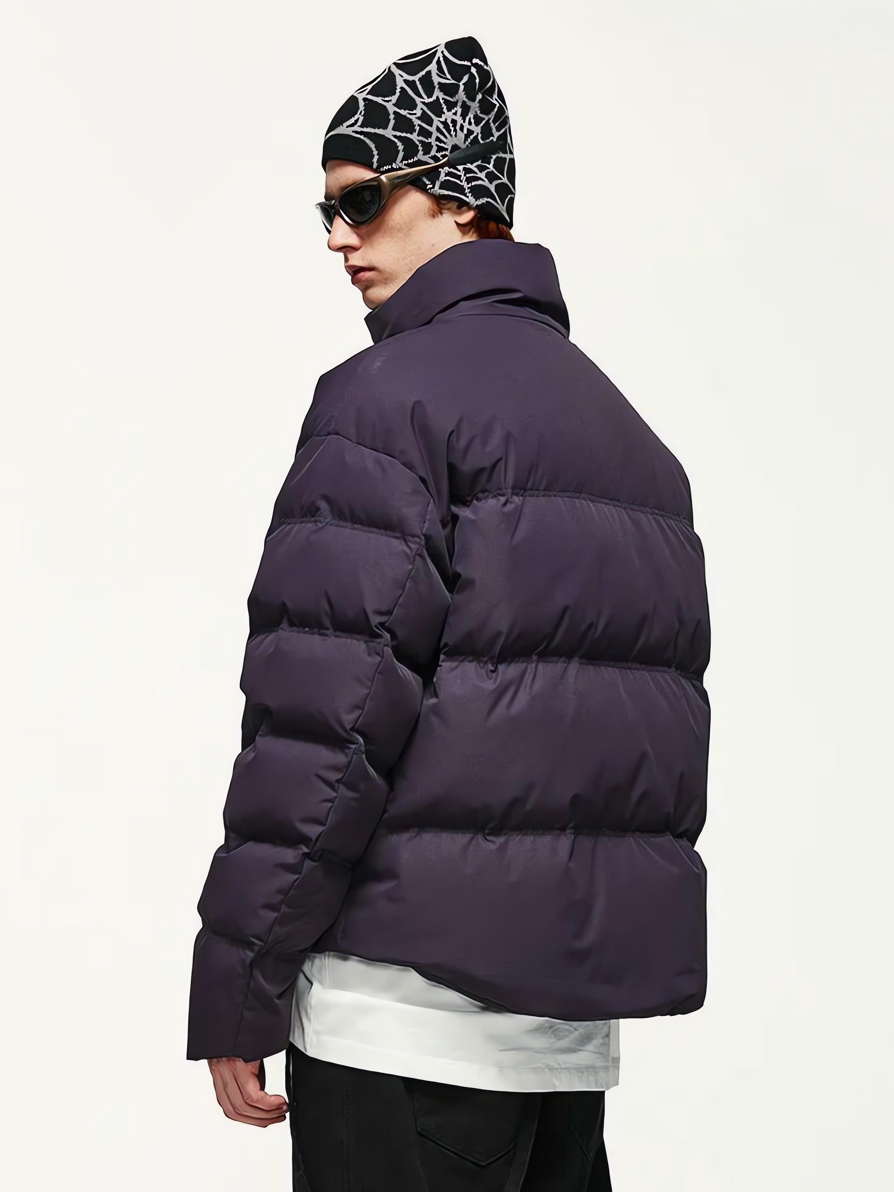 Asymmetric Hem Zip-Up Puffer Jacket - KAYSMAR