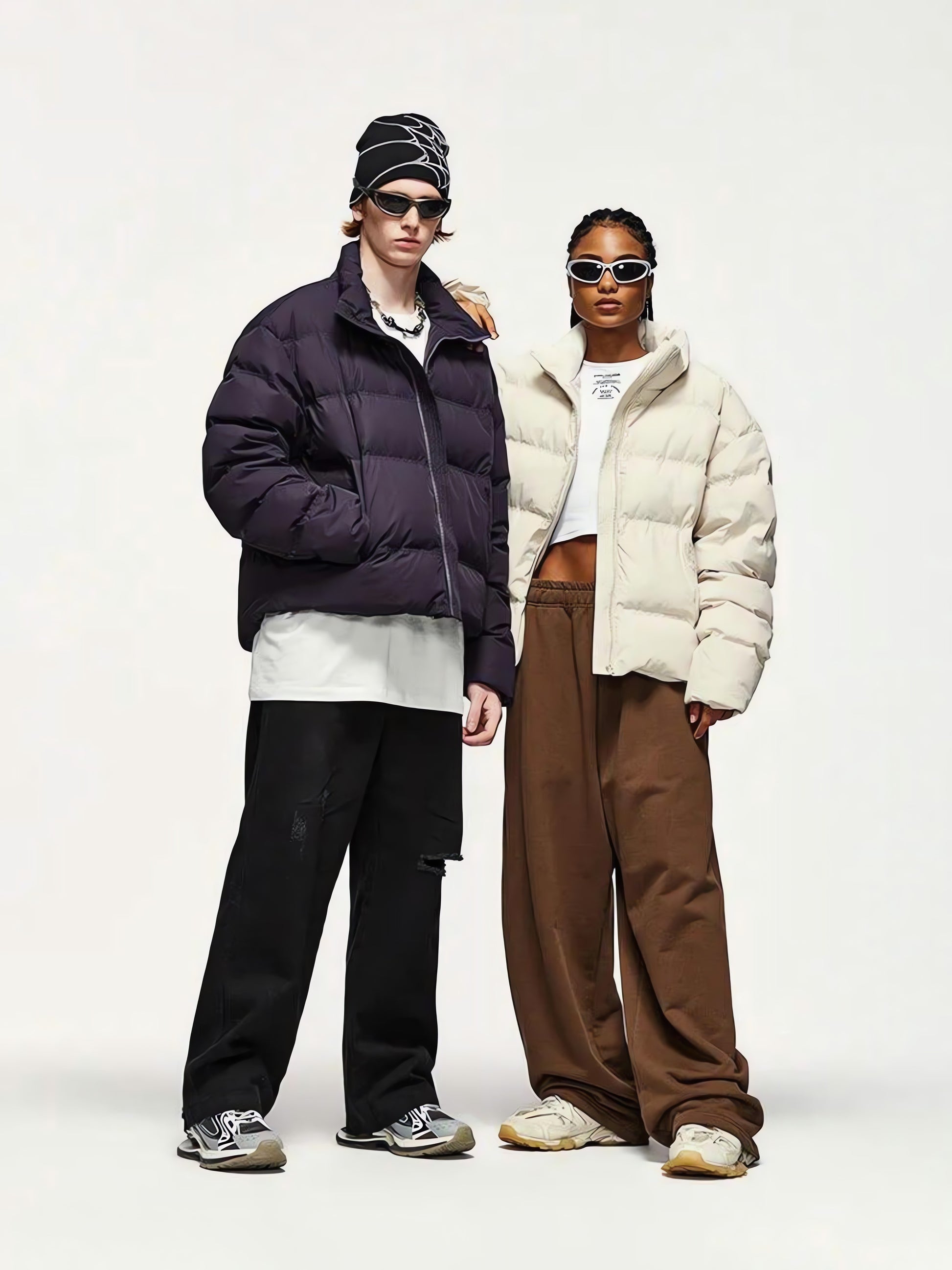 Asymmetric Hem Zip-Up Puffer Jacket - KAYSMAR