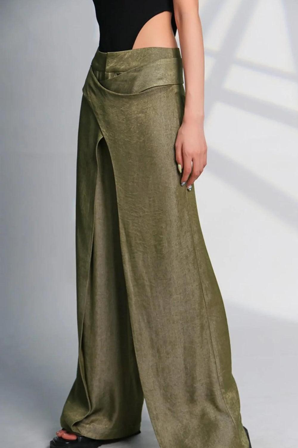 Asymmetrical Design Wide Leg Pants - KAYSMAR