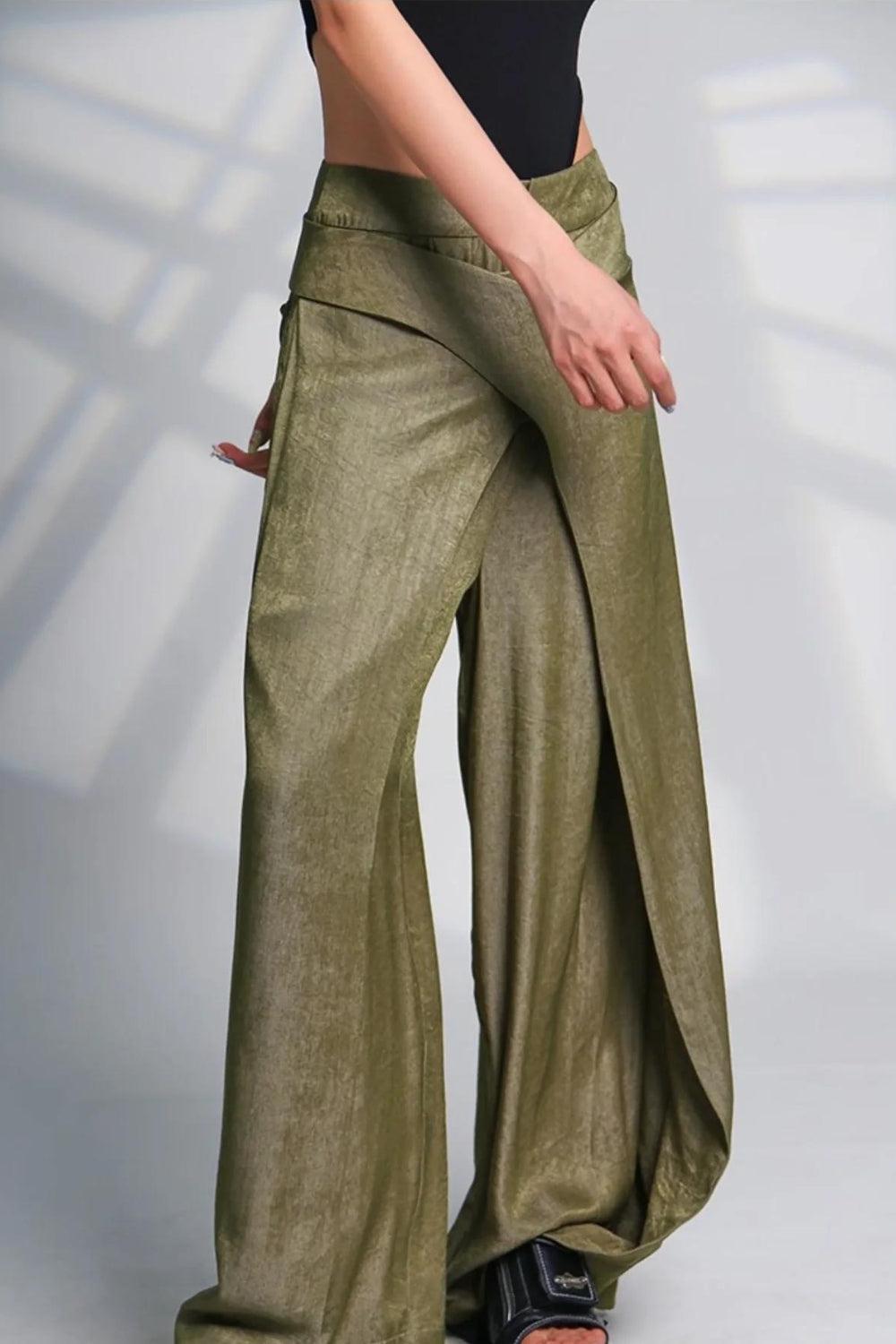 Asymmetrical Design Wide Leg Pants - KAYSMAR
