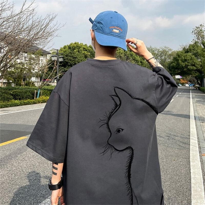 Back Printed Cat Tee - KAYSMAR