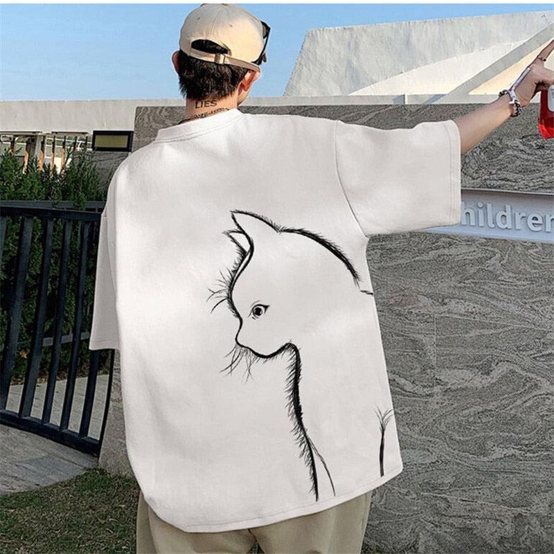 Back Printed Cat Tee - KAYSMAR