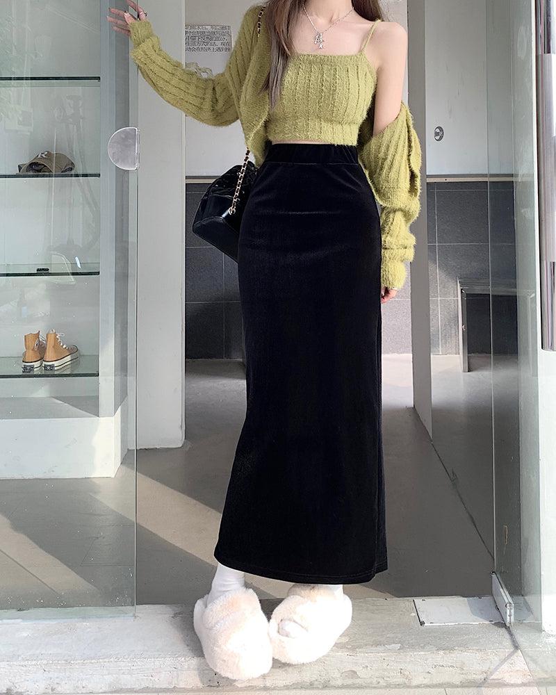 Back Slit Maxi Pencil Skirt - KAYSMAR