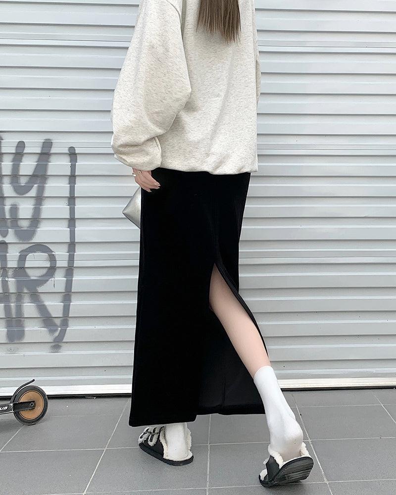 Back Slit Maxi Pencil Skirt - KAYSMAR