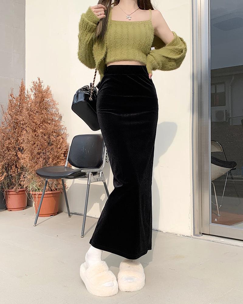 Back Slit Maxi Pencil Skirt - KAYSMAR