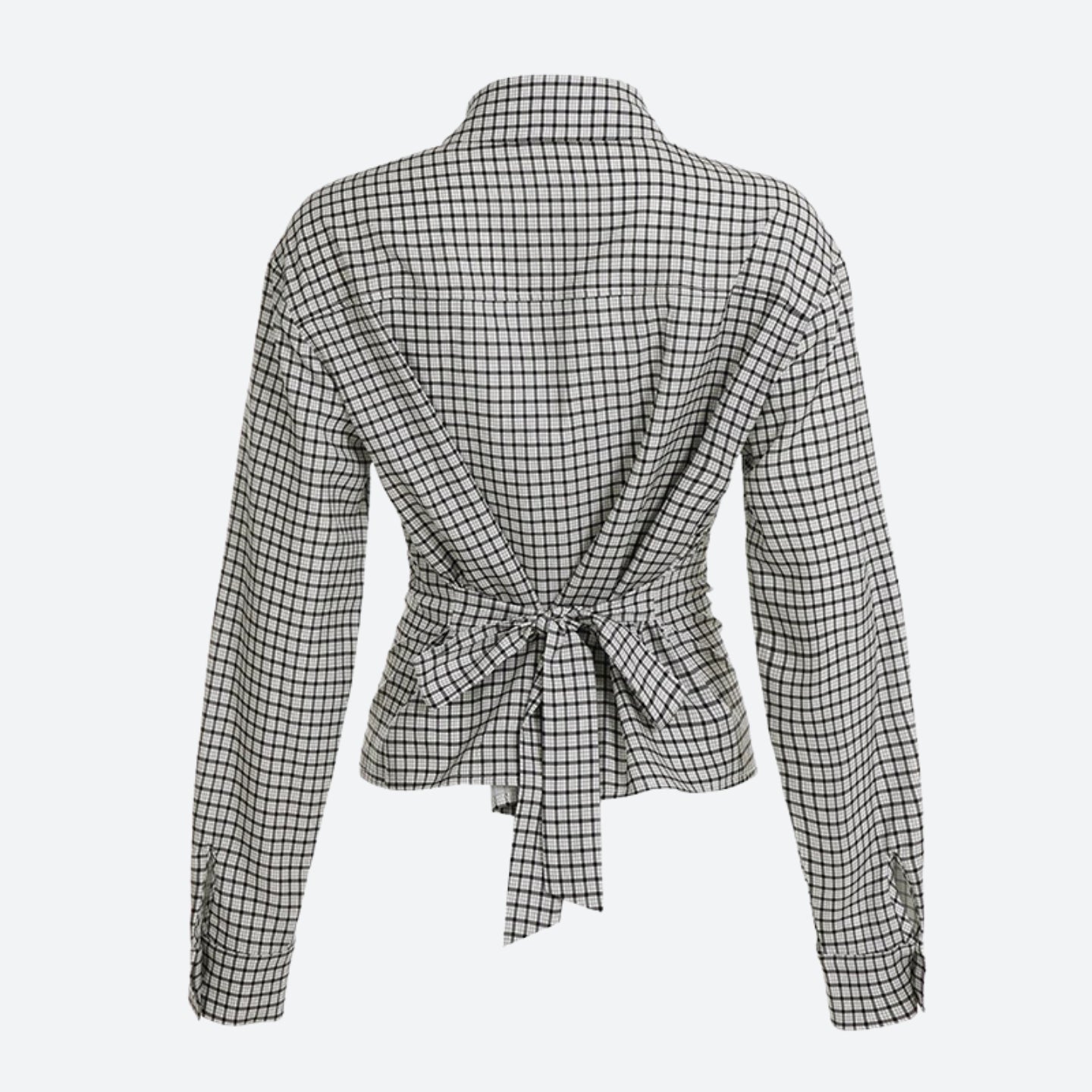 Back Tie Plaid Shirt - KAYSMAR