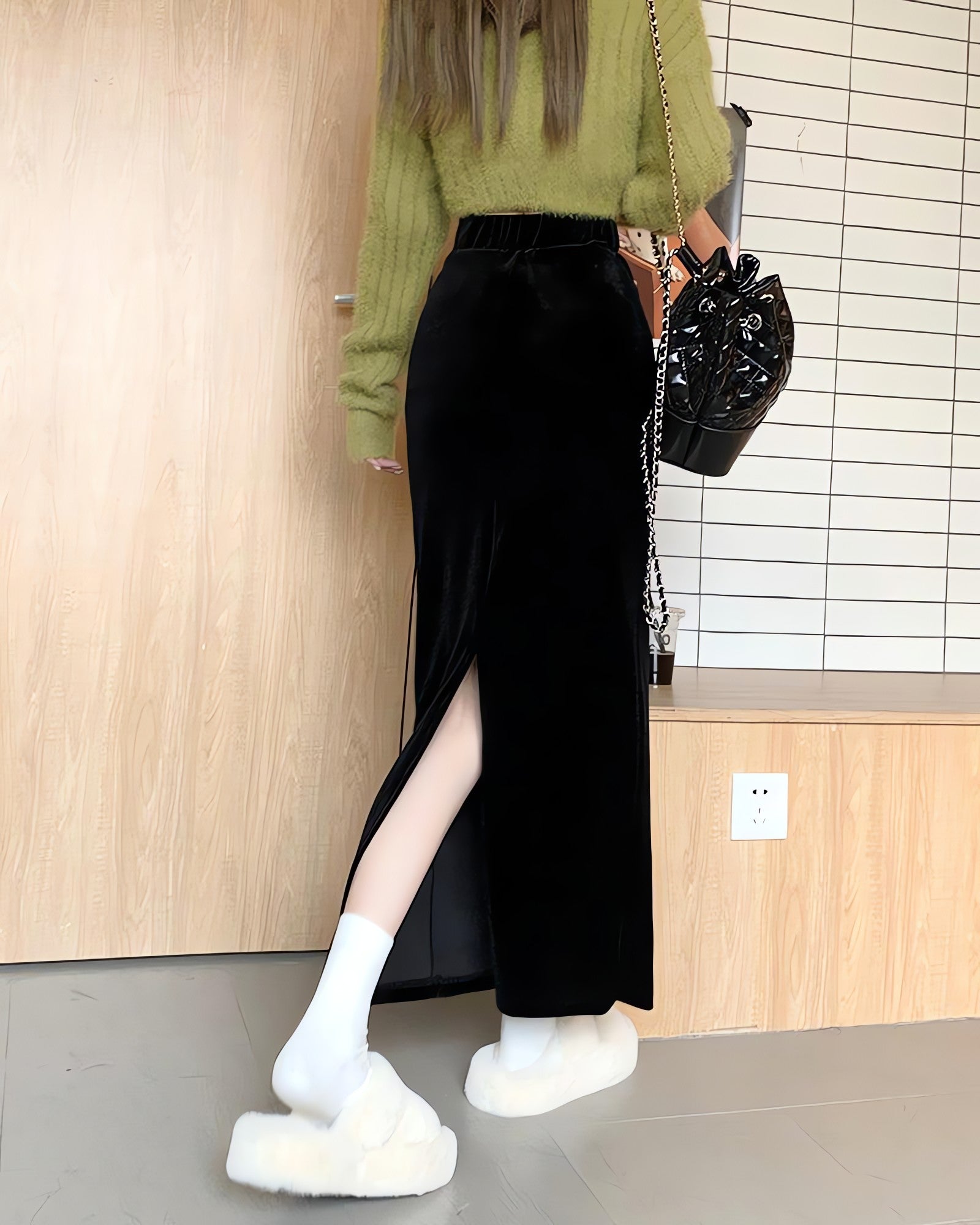 Back Slit Maxi Pencil Skirt - KAYSMAR