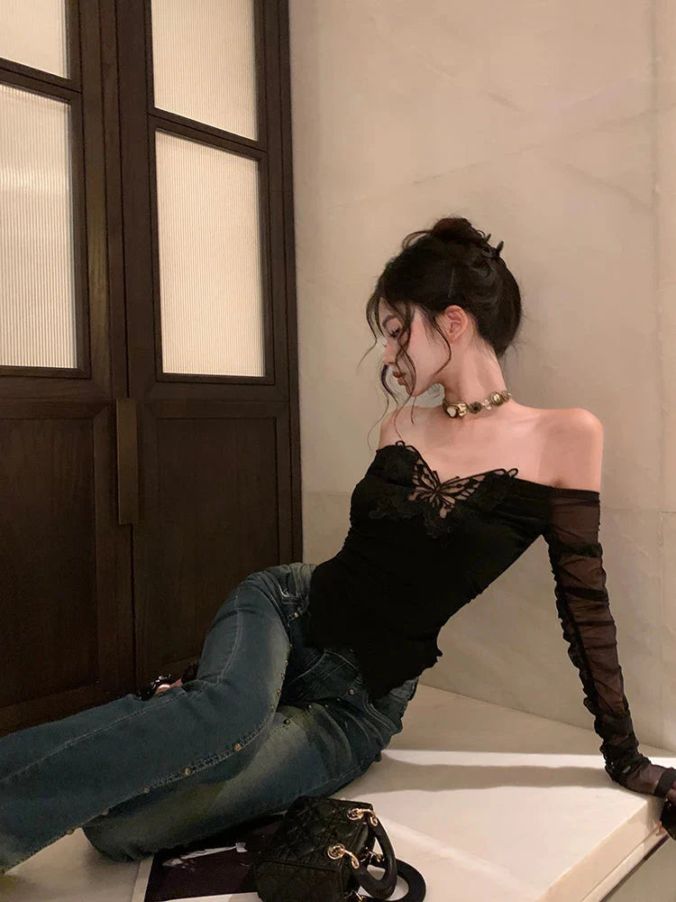 Baddie Butterfly Off Shoulder Top - KAYSMAR
