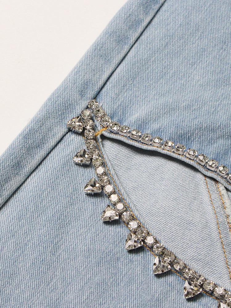 Baddie Embellished Cut-Out Jeans - KAYSMAR