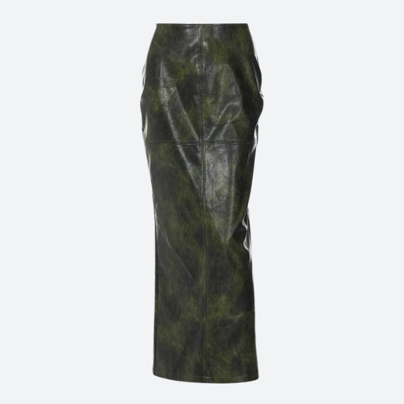 Baddie Leaf Lace Up Split Maxi Skirt - KAYSMAR