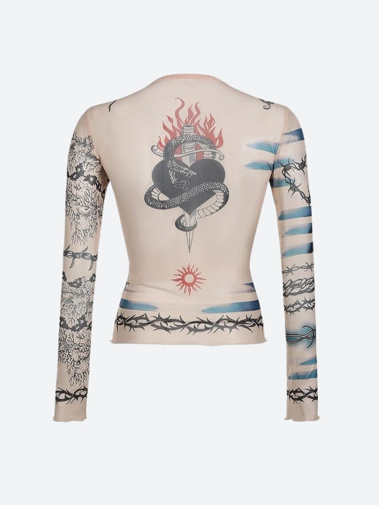 Baddie Mesh Tattoo Top - KAYSMAR