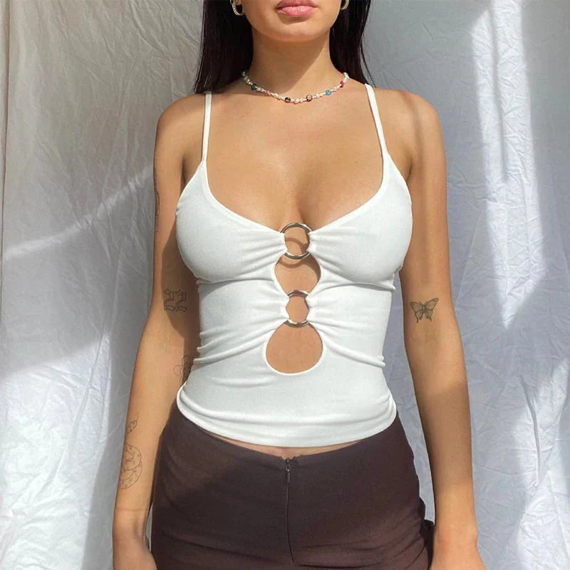 Baddie O-Ring Plunge Neck Top - KAYSMAR