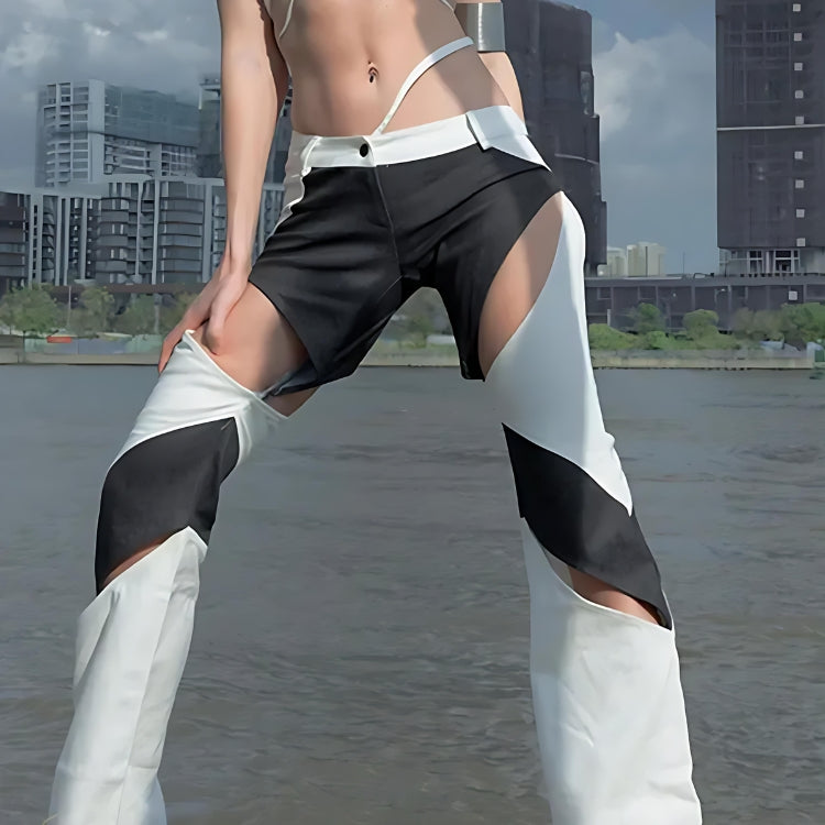 Baddie Patchwork Cut-Out Festival Pants - KAYSMAR