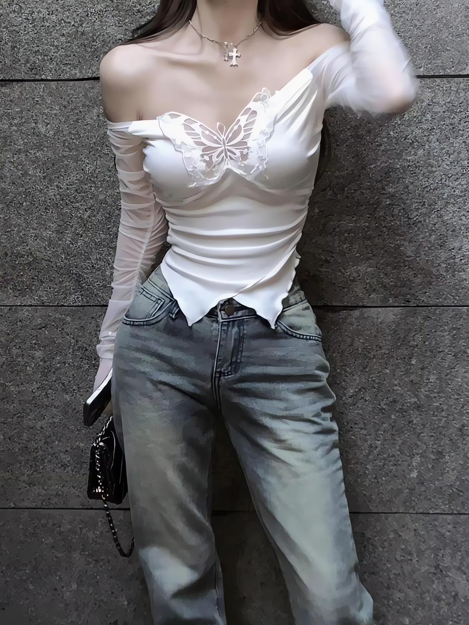 Baddie Butterfly Off Shoulder Top - KAYSMAR