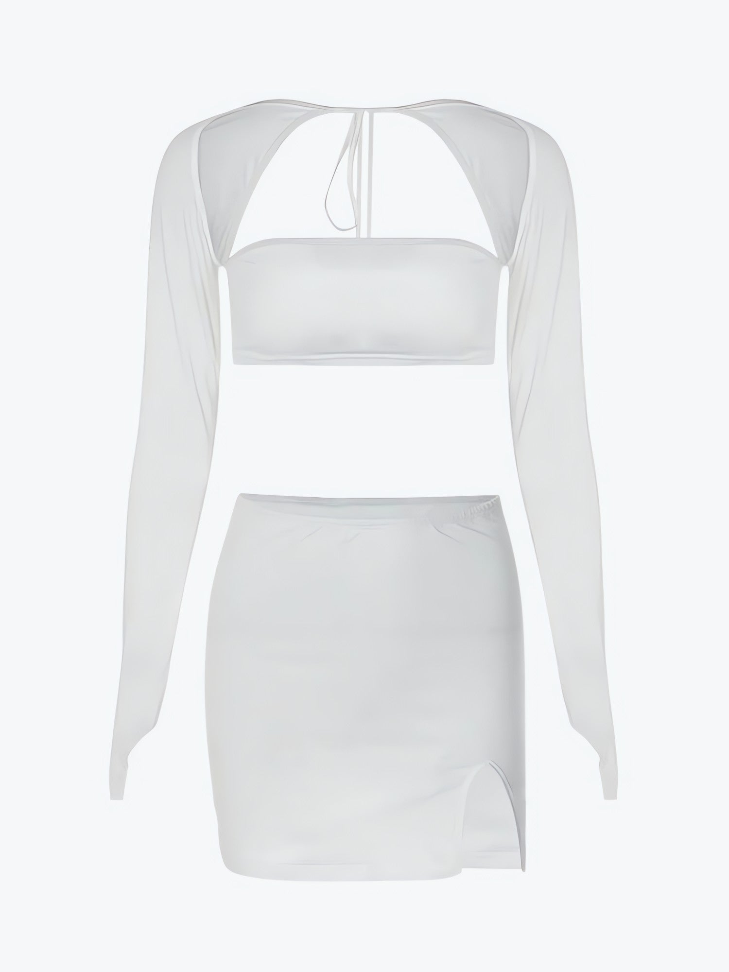 Baddie Crop Top & Slit Mini Skirt Two Piece Set - KAYSMAR