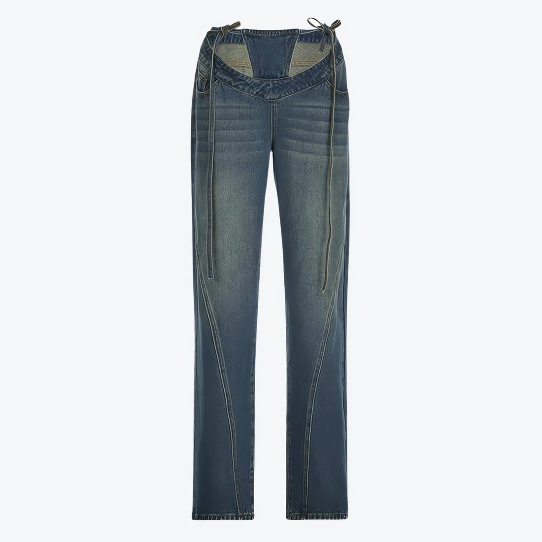 Baddie Cut Out Low Rise Denim Jeans - KAYSMAR