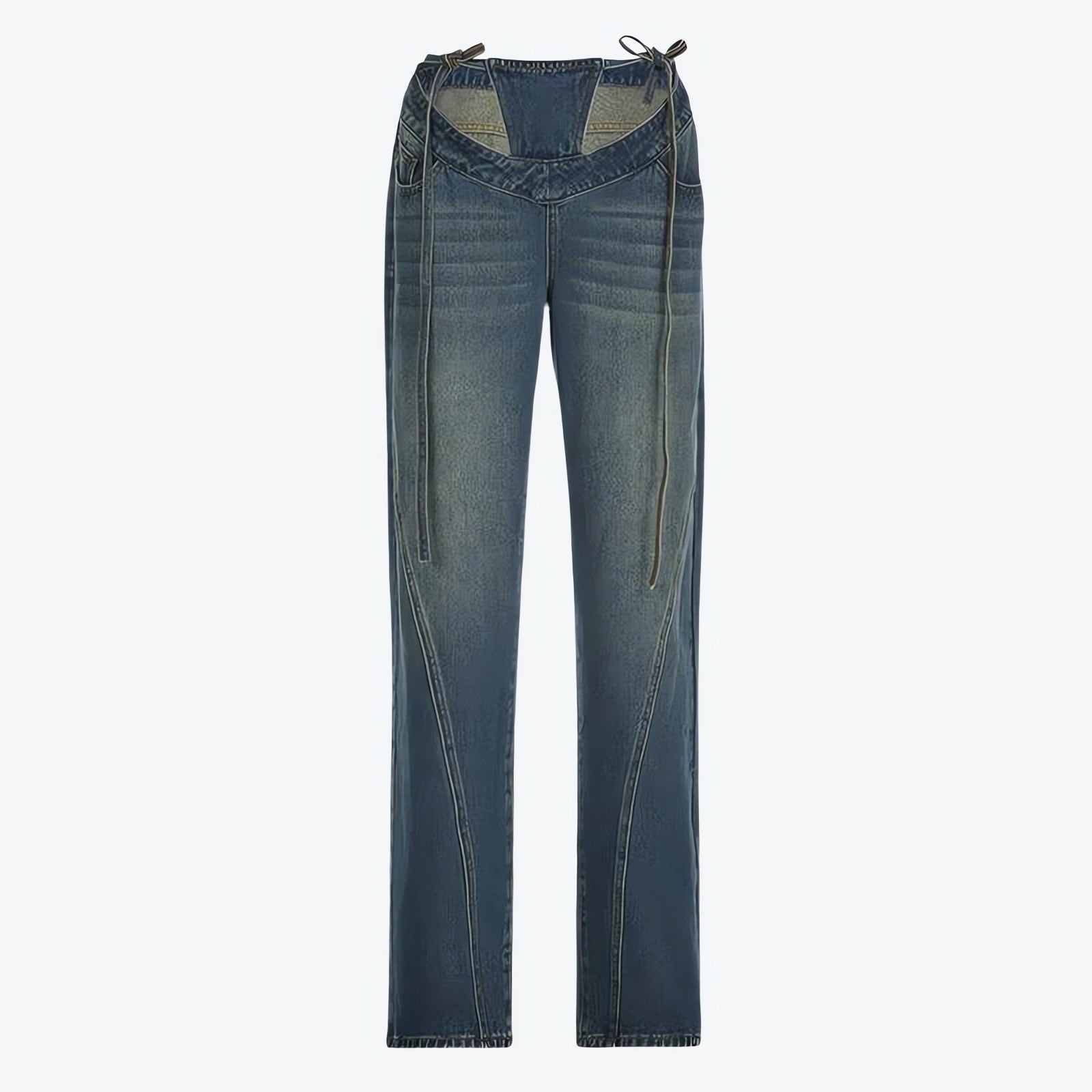 Baddie Cut Out Low Rise Denim Jeans - KAYSMAR
