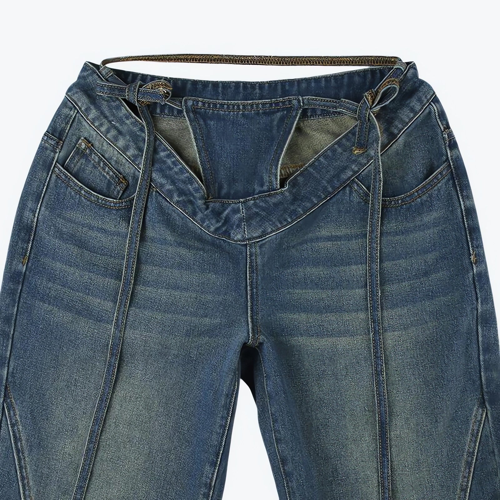 Baddie Cut Out Low Rise Denim Jeans - KAYSMAR