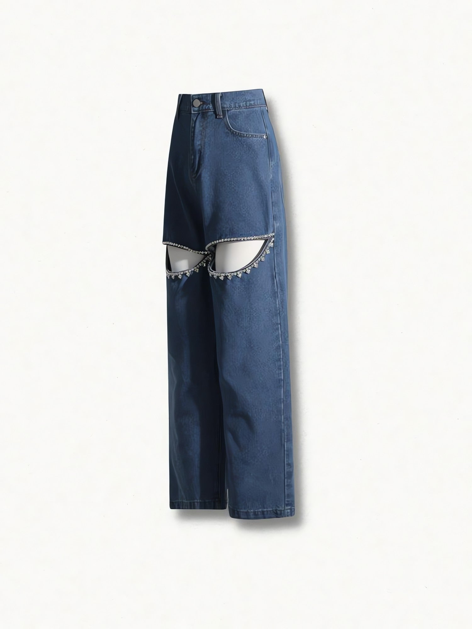 Baddie Embellished Cut-Out Jeans - KAYSMAR