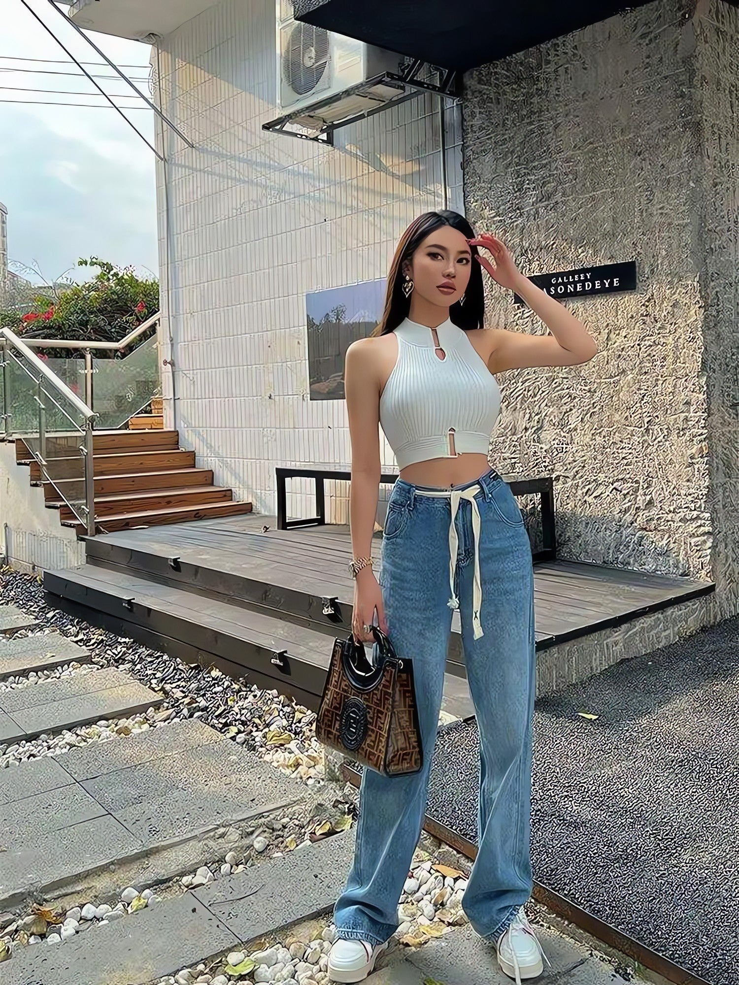 Baddie High Neck Knitted Crop Top - KAYSMAR