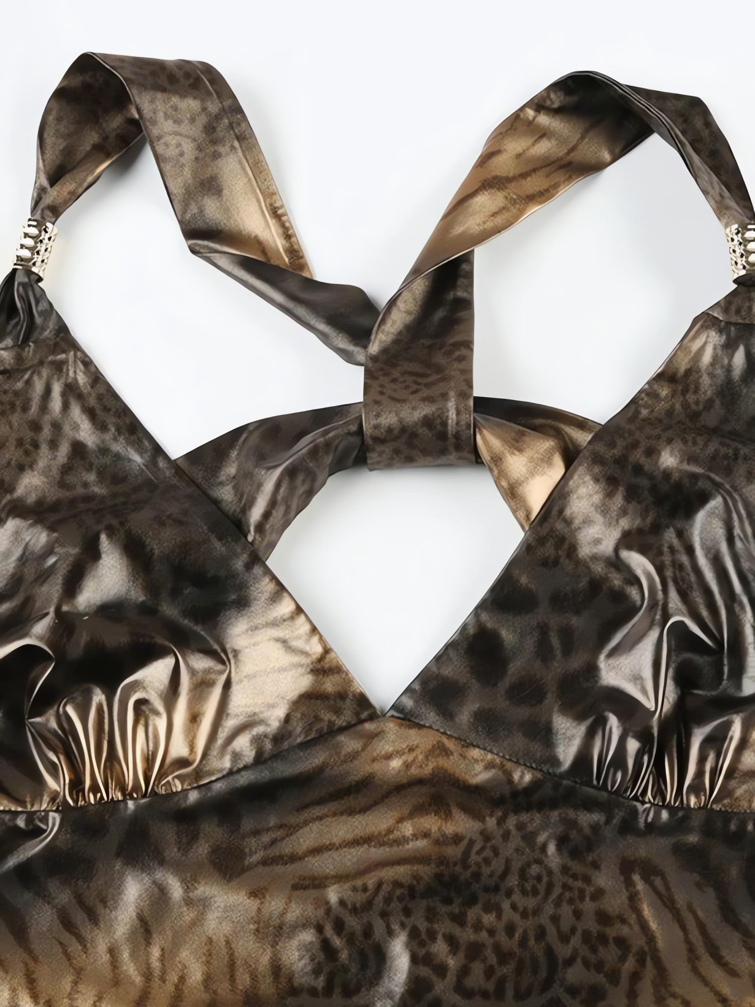 Baddie Leopard Backless Top