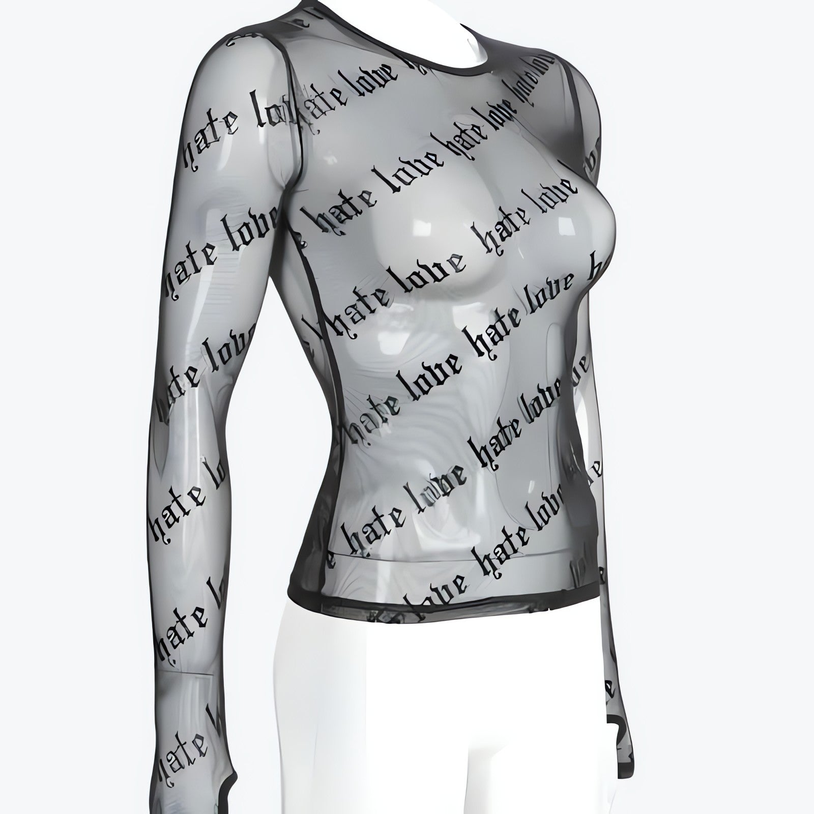 Baddie Love Hate Sheer Mesh Top - KAYSMAR