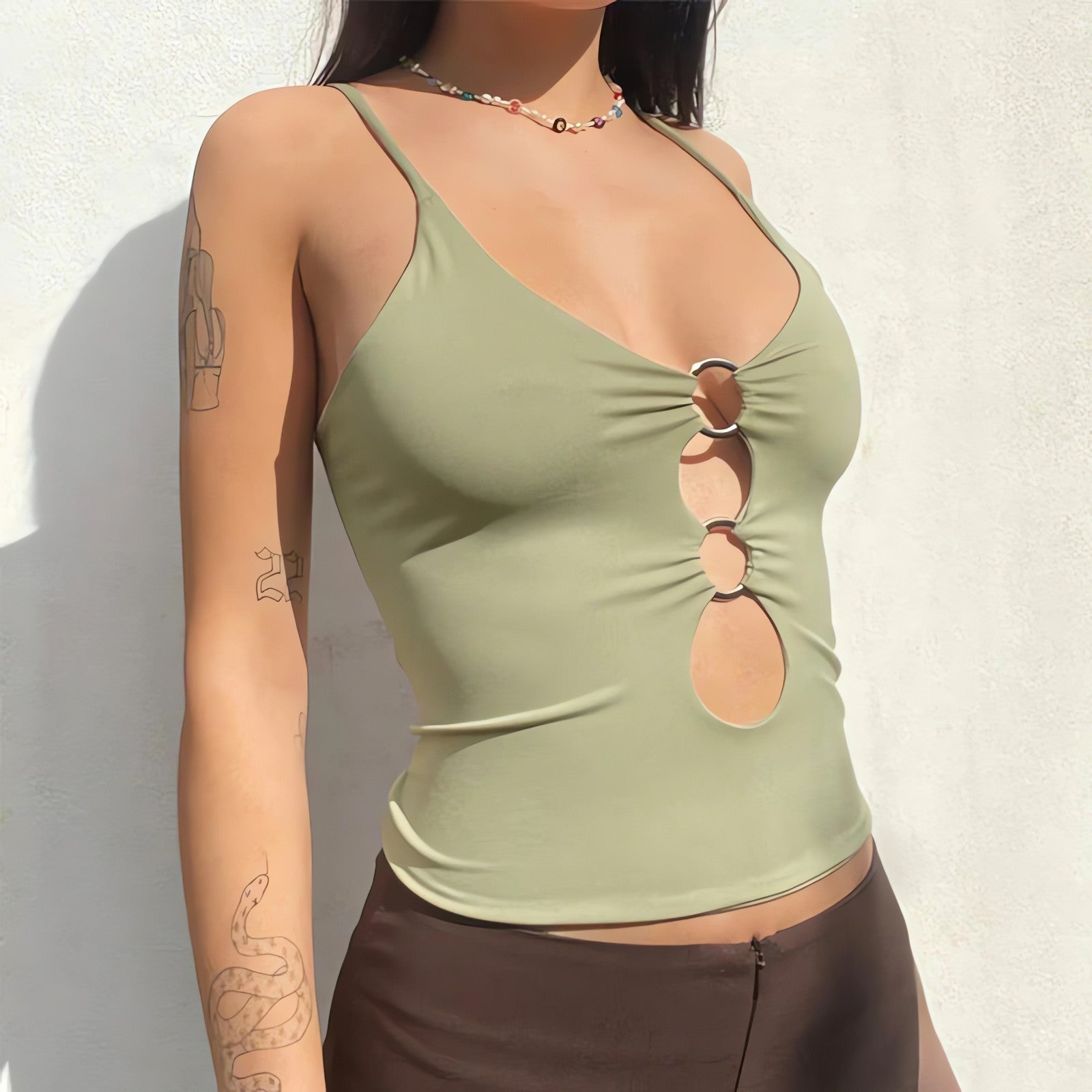 Baddie O-Ring Plunge Neck Top - KAYSMAR
