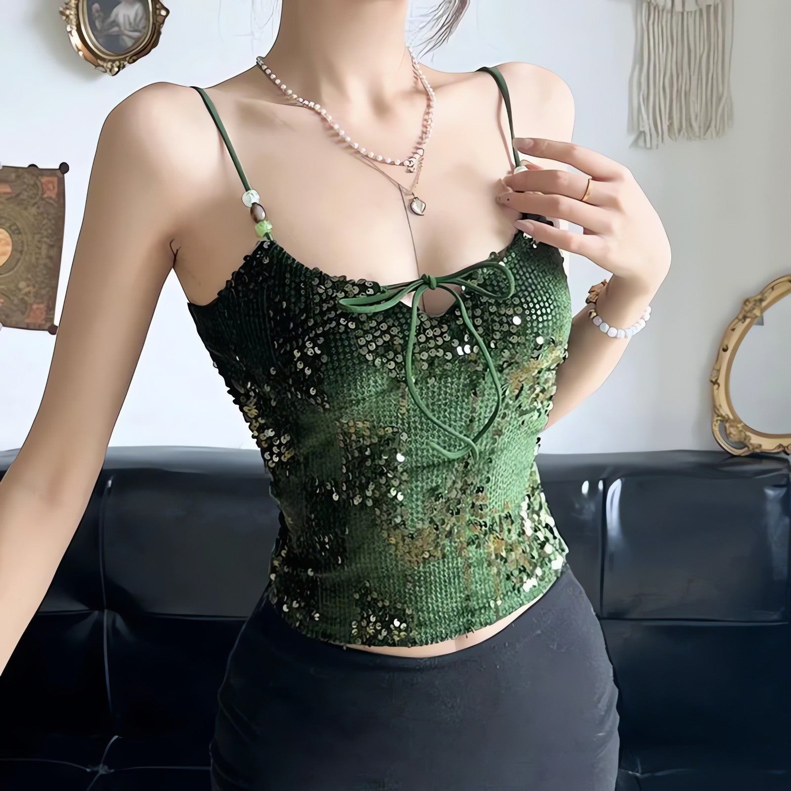 Baddie Sequined Top