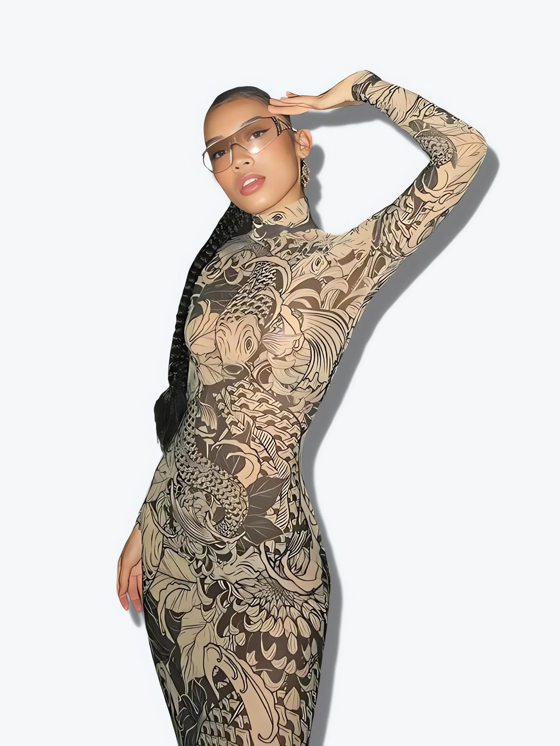 Baddie Tattoo Maxi Dress - KAYSMAR