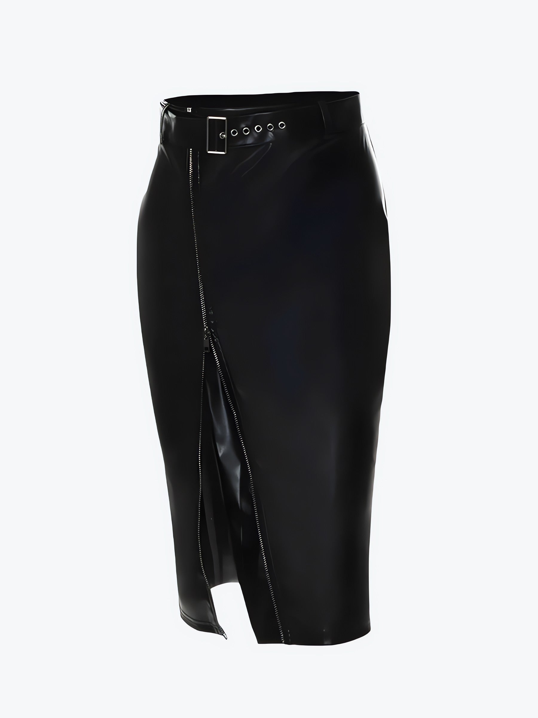 Baddie Zip Up Slit Midi Pencil Skirt - KAYSMAR