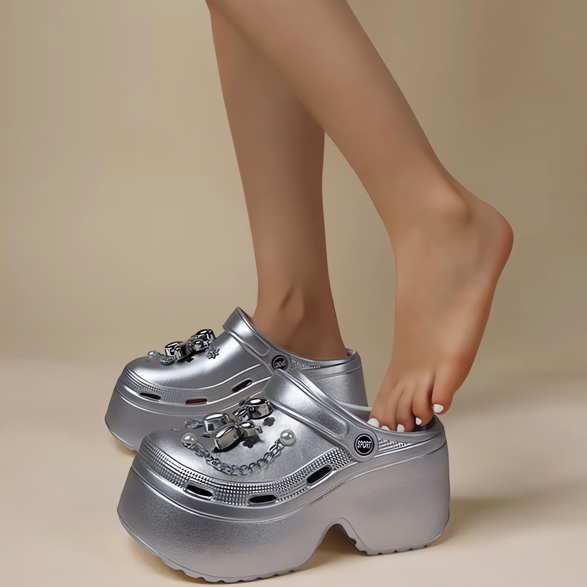 Balloon Dog Platform Clog Sandals - KAYSMAR