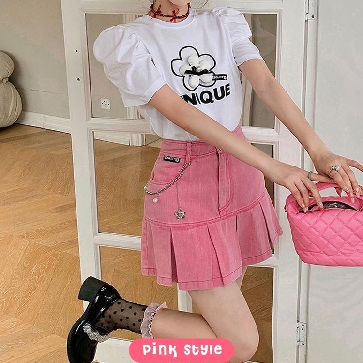 Barbie Pleated Denim Mini Skirt - KAYSMAR