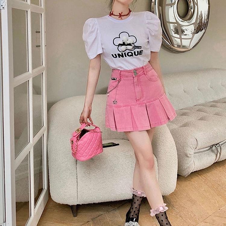 Barbie Pleated Denim Mini Skirt - KAYSMAR