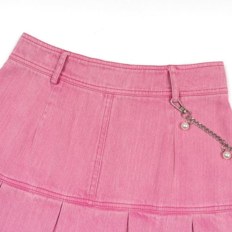 Barbie Pleated Denim Mini Skirt - KAYSMAR
