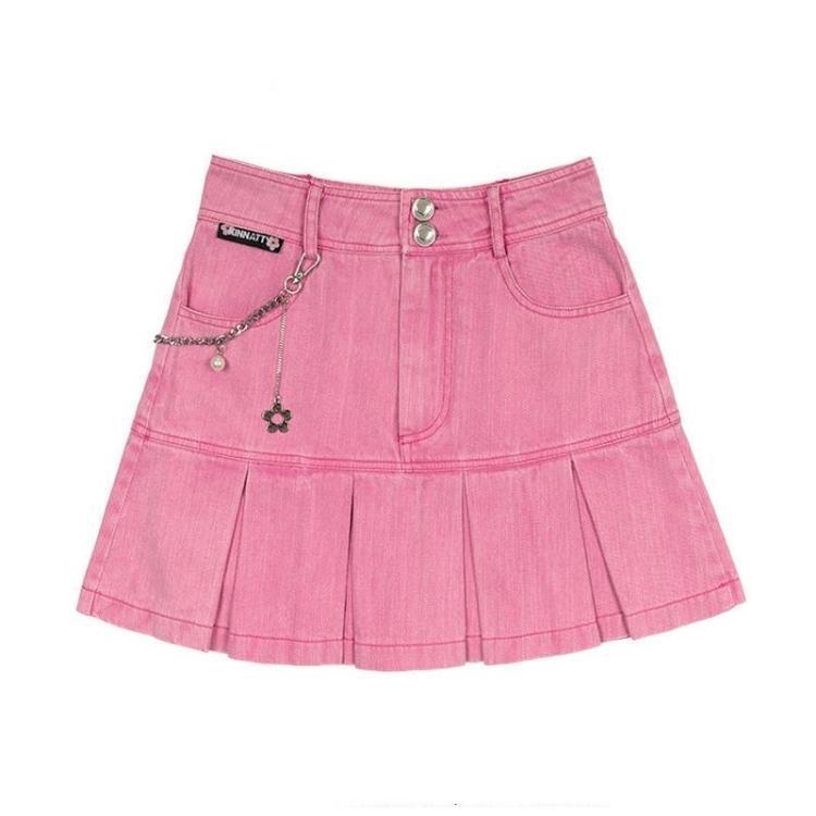 Barbie Pleated Denim Mini Skirt - KAYSMAR
