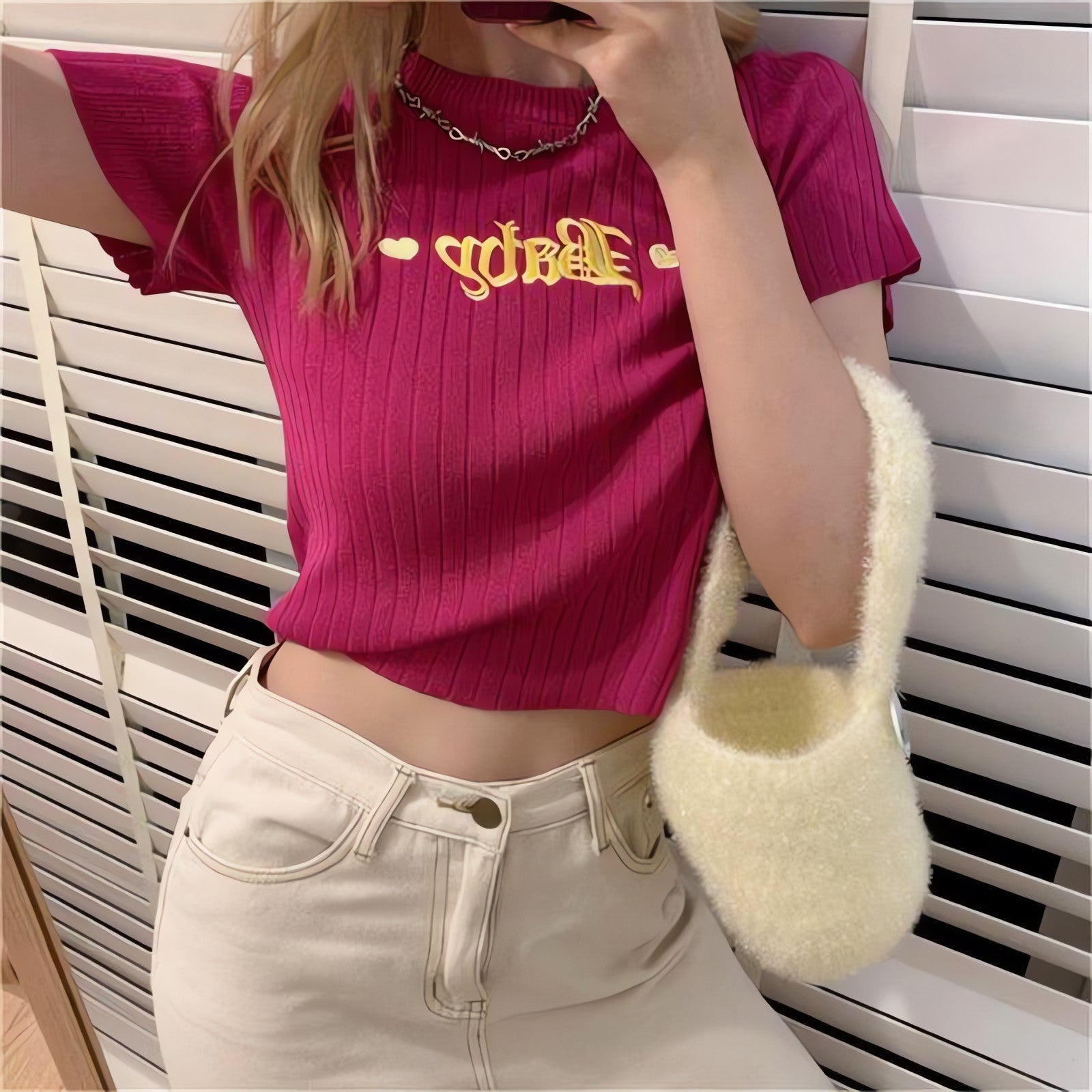 Barbie Embroidered Crop Top - KAYSMAR