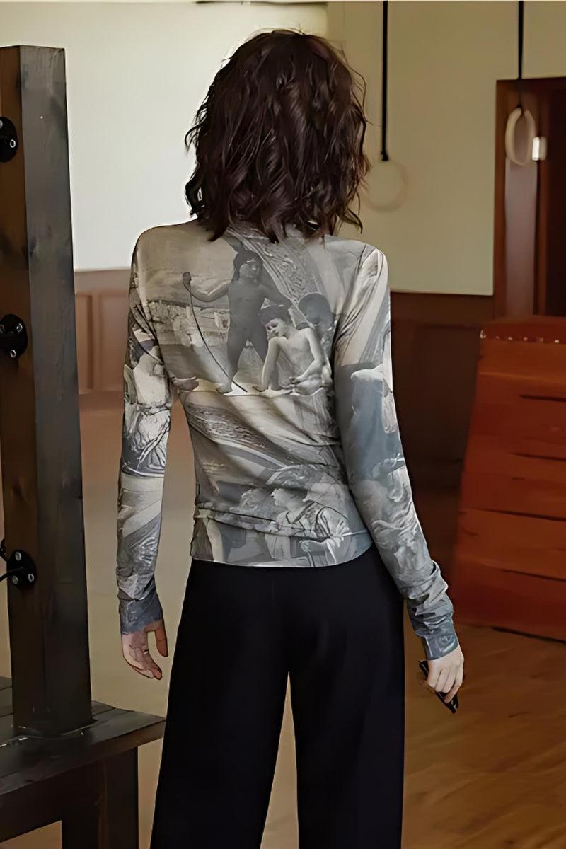 Baroque High Neck Fitted Top - KAYSMAR