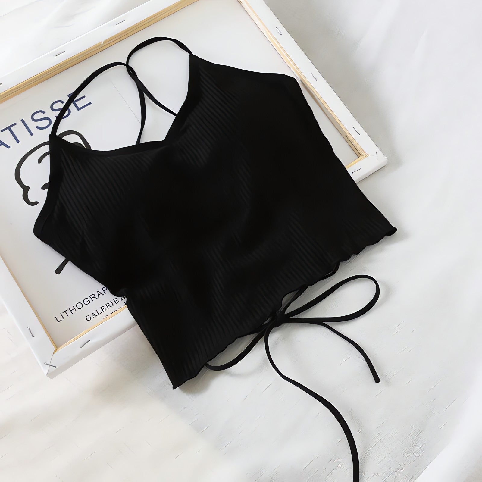 Basic Corduroy Backless Crop Top - KAYSMAR